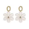 New Personality Forest Flower Fresh And Versatile Temperament Resin Flower Earrings For Women Earings Fashion Zircon
