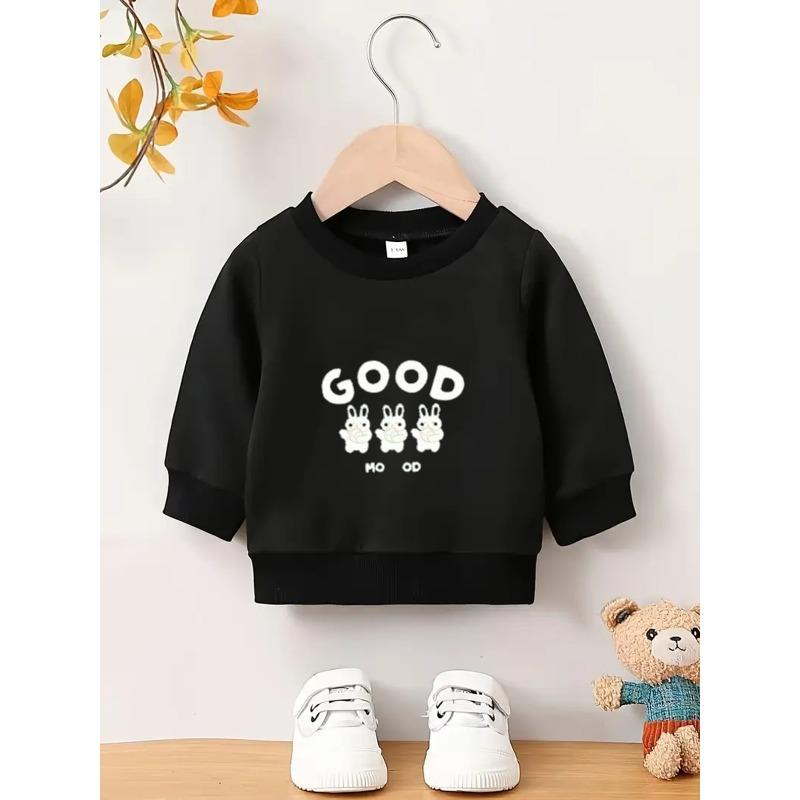 European Sizes Cute Printed Pattern Simple Sweet Beauty Baby Spring Thin Round Neck Hoodie