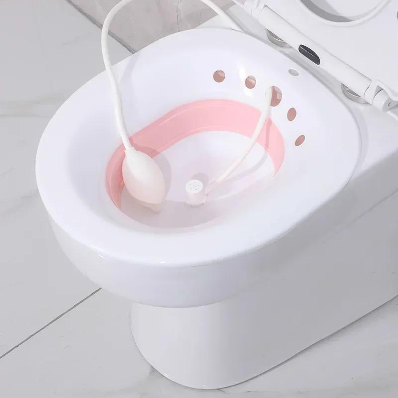 Prenosná bidetová sedacia vaňa Umývadlo pre tehotné ženy Pacient s hemoroidmi Toaleta Starší Ľudia Po pôrode Sedacia vaňa Umývadlo Bidet