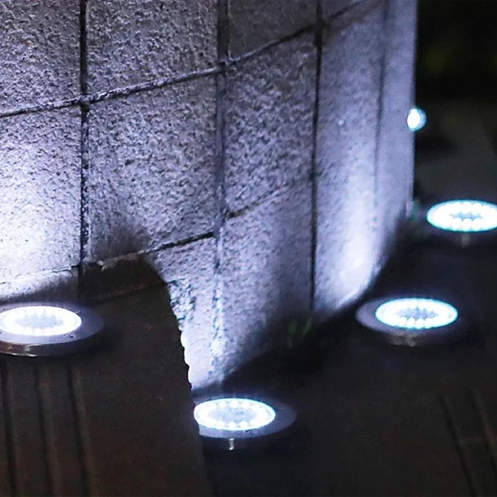 1/4pcs/8pcs Outdoor Solar Lights Buried Garden Decor 8/16LED Lamp Sunlight Power Disk Light Underground Yard Lawn Spotlight