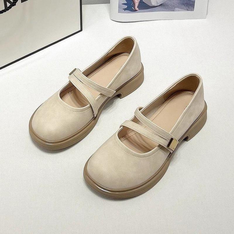

Mary Jane small leather shoes women s autumn new thick-soled thank you shallow mouth comfortable cross-strap single shoes 40