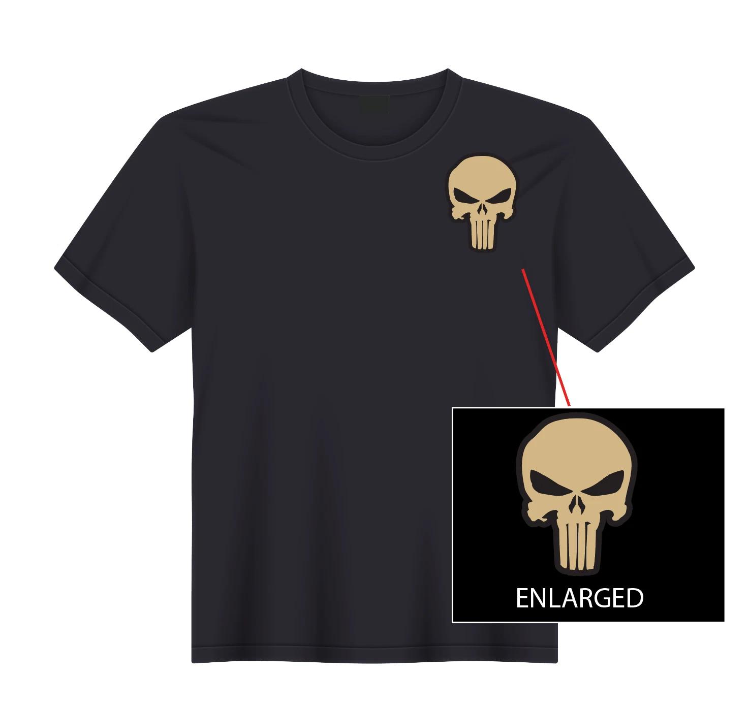 The Punisher Military Sand Tan Skull T-Shirt NEW S, M, L, XL 2XL