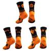 Halloween Fall Crew Socks for Women Men, Soft Knitted Color Block, Pumpkin Bat Ghostly Cotton Socks for Themed Styling, Lounges Wear, and Party Looks