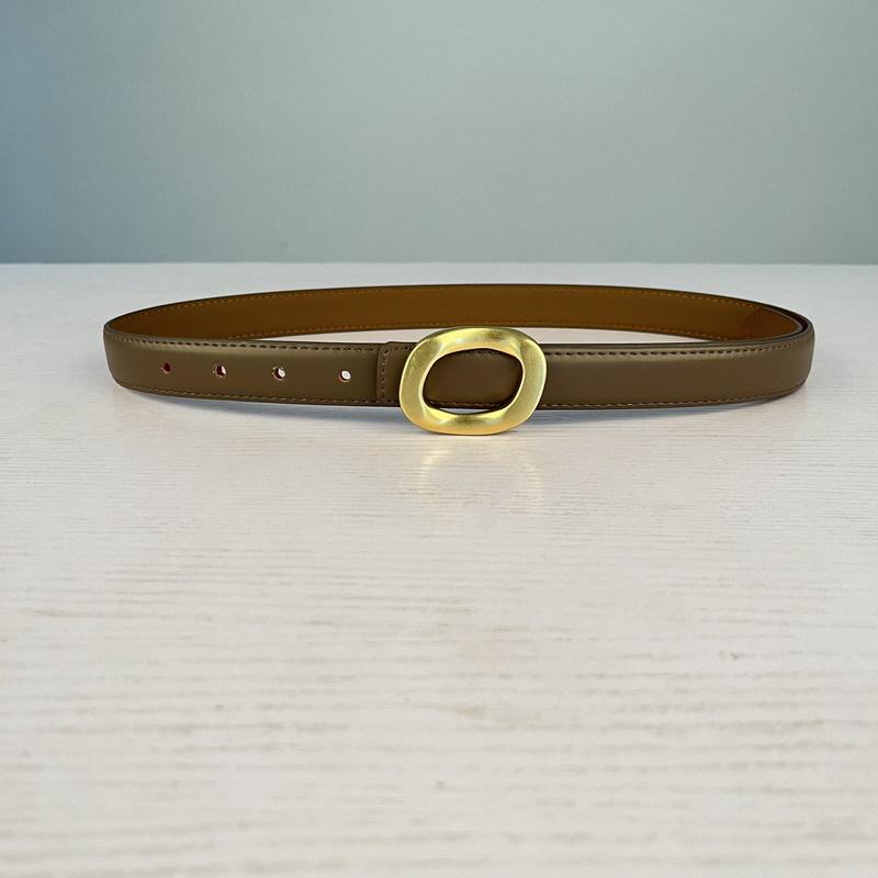 Leather Women'S Belt Simple Round Buckle Girls Belt With Jeans Casual Pants Belt Women'S