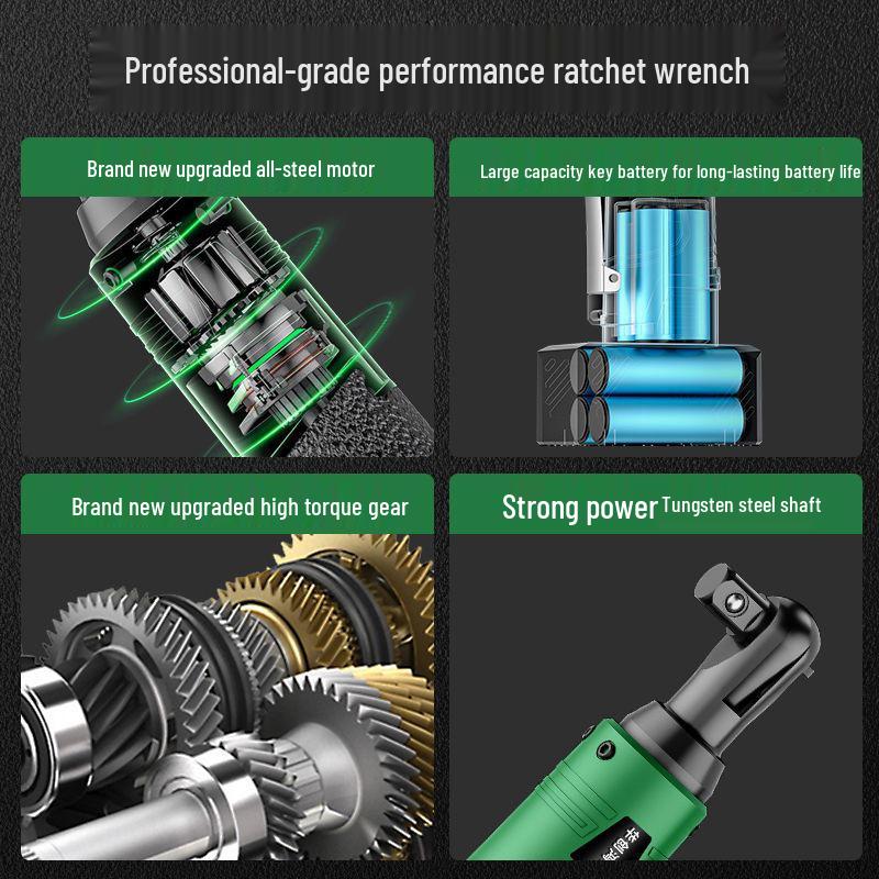 90° Rechargeable Lithium Battery Ratchet Wrench for Auto Repair
