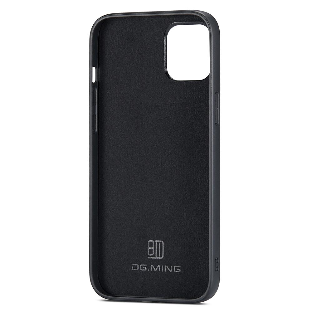 DG.MING For iPhone 13 Case Back Protector PU Leather+PC+TPU Phone Cover