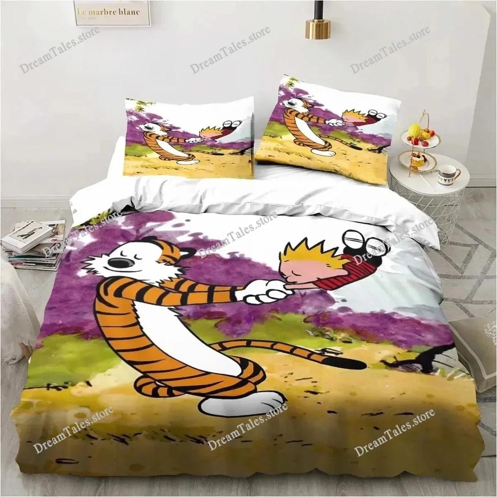 Cartoon Calvin Hobbes 3D Print Bedding Set Single Twin Full Queen King Size Bed Set Adult Boys Bedroom Bedding Gift741