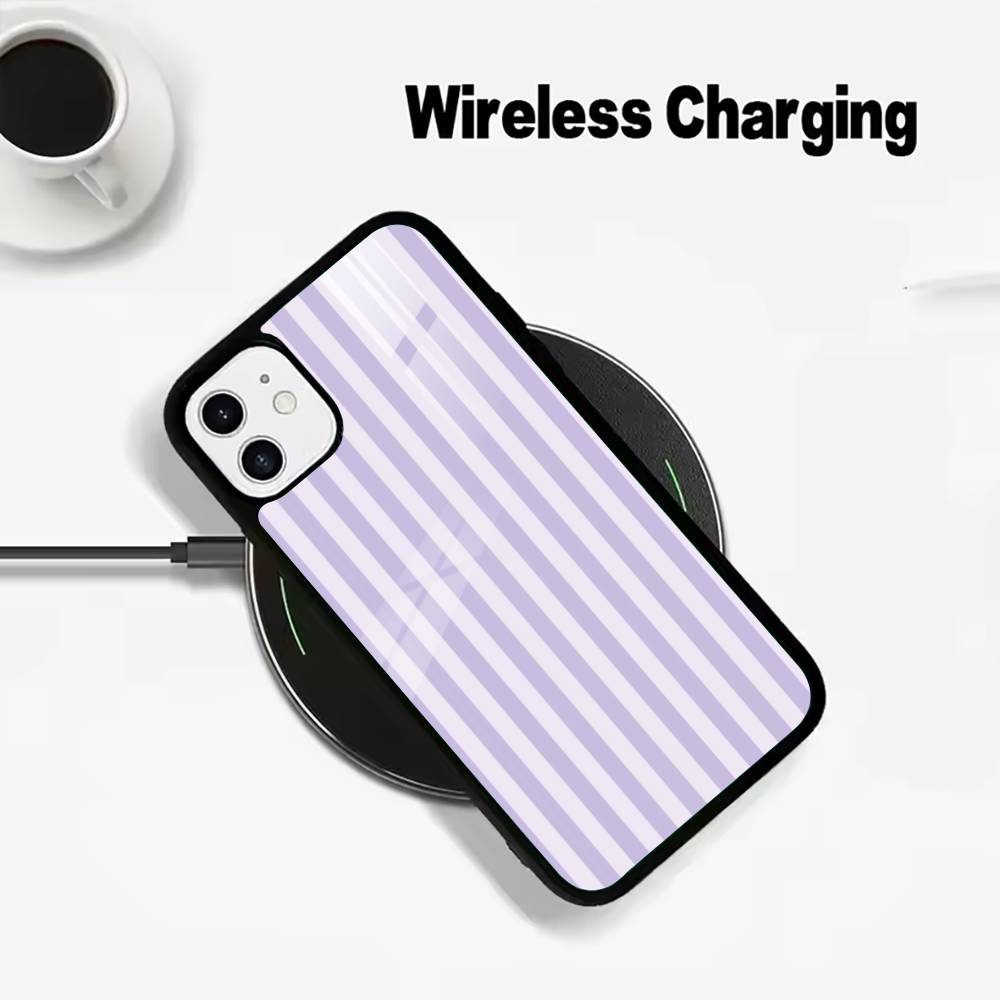 

Simple Color Stripes Wireless charging phone case compatible with iPhone 17/16/15/14/13/12/11 iPhone12Pro