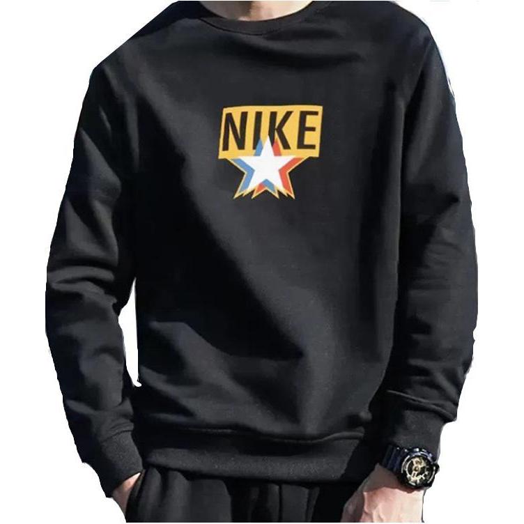 Nike Μονόχρωμη Πλεκτή Μπασκετική Φούτερ Προπόνησης με Στρογγυλή Λαιμόκοψη Μακρύ Μανίκι Ανδρική φούτερ Μαύρο DV7975-010