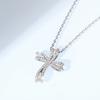 Huitan Luxury Trendy Cross Pendant Necklace for Women Luxury Bridal Wedding Accessories Sparkling Cubic Zircon Necklace Jewelry