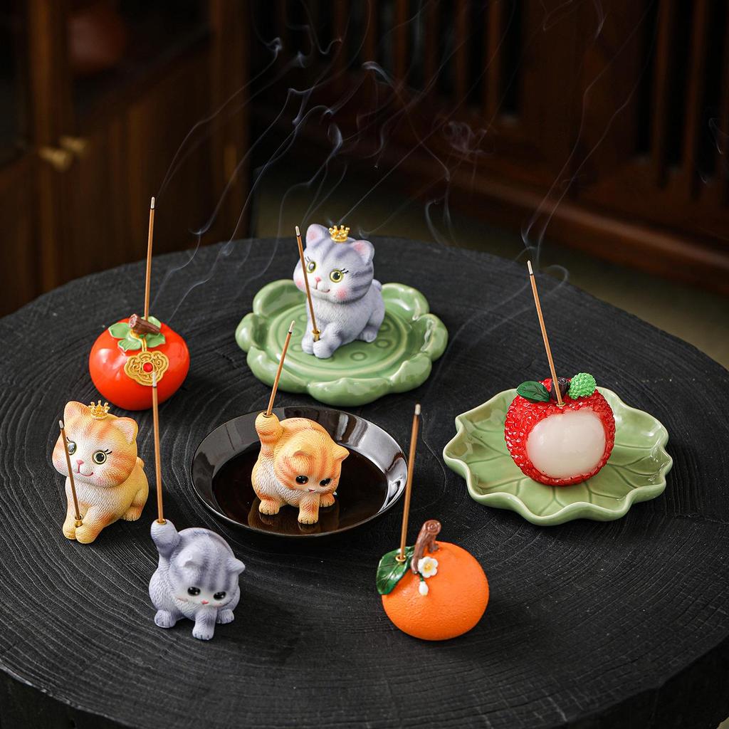 Lychee Resin Incense Holder, Sandalwood Burner, Ceramic Home Decoration