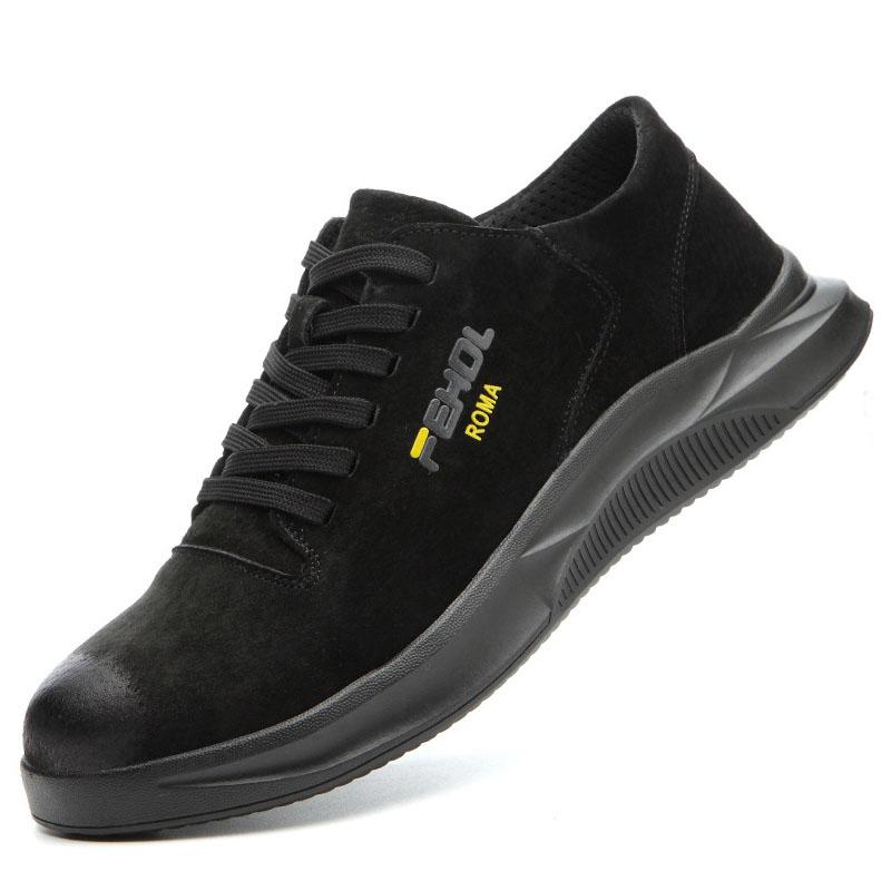Fashion Men's Safety Shoes Puncture-Proof Outdoor Sneakers for Man Steel Toe Indestructible Safety Boots Men Work Shoes Suede Work Boots