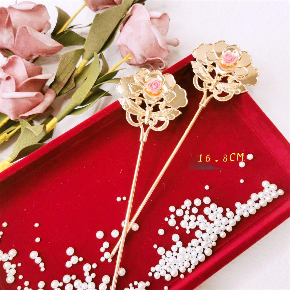 

Ретро китайская тяжелая промышленность бабочка цветок любви заколка для волос: Вечный аксессуар Ханьфу