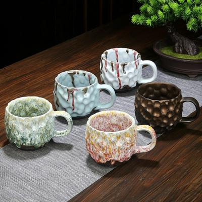 Japanese Style Ceramic Coffee Mugs with Handle Vintage Creative Breakfast Oat Milk Mug Afternoon Tea TeaCup Household Water Cup