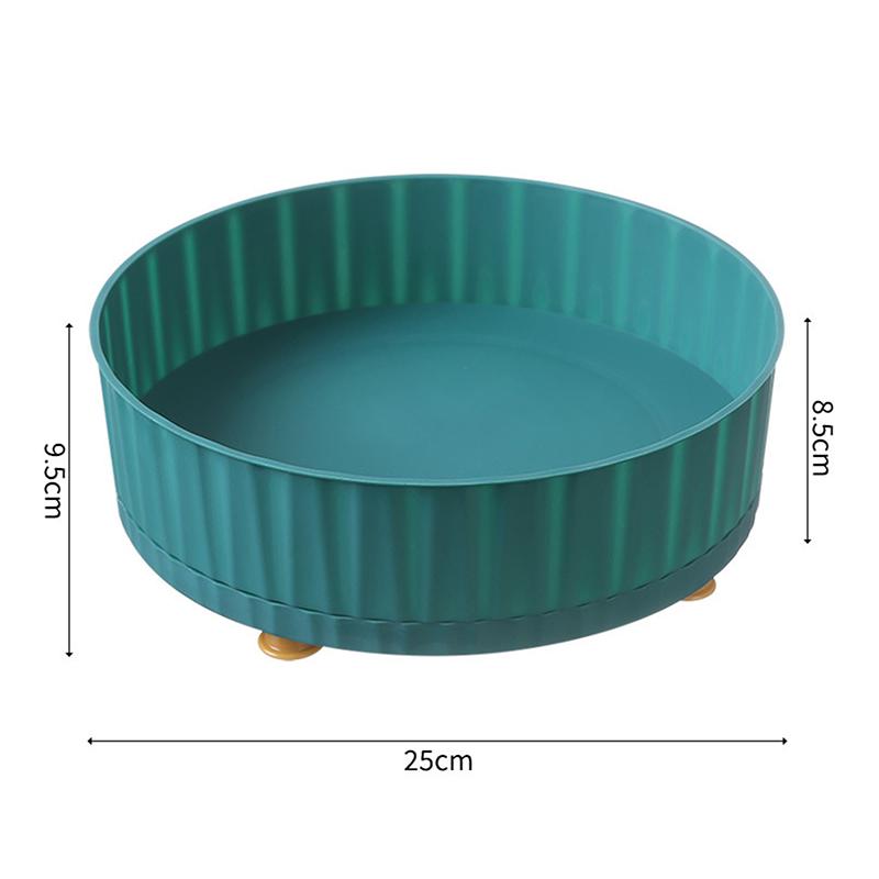 

Многоцелевая вращающаяся на 360 градусов нескользящая подставка для специй, органайзер для кладовой, вращающийся поднос с широким основанием, корзина для хранения, поднос для хранения фруктов и косметики зелёный