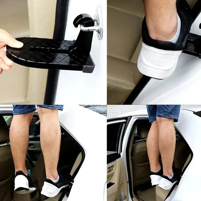 Hliníkový schůdek do auta - Přenosný skládací pedál do dveří se střešním přístupem a čisticím hákem amagi