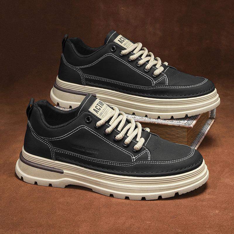 Men Low Top Ankle Boots 2025 Spring Wear-resistant Comfortable Thickness Casual Sneakers Male Loafers Outdoor No Slip Work Shoes