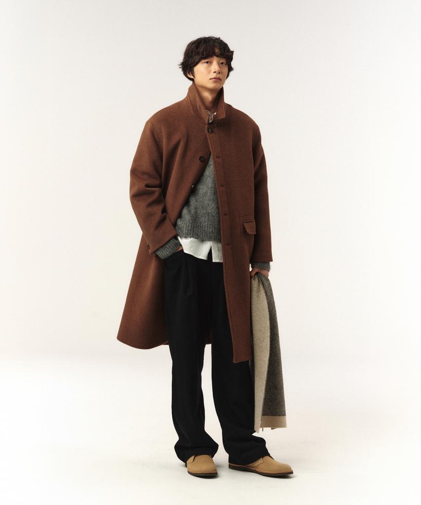 Seteo Wool Blend Wide Slacks Black