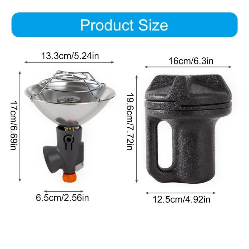 Stainless Steels Tanks Top Heater with Ignitions Outdoor Camping Heater Gas Heating Stove for Outdoor Hiking Fishing
