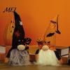 Indoor Window Display Props Halloween Light Up Gnome Decoration, Spooky Orange Black Swedish Tomte Elf Figurine, Gifts for Kids Cute Plush Glowing