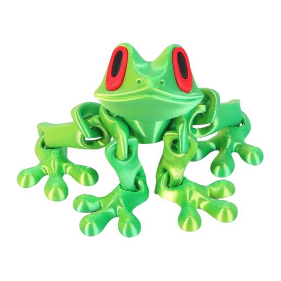 3D Printed Magnetic Frog Toy Movable Joints Frog Fridge Magnet Articulated Poseable Frog Model