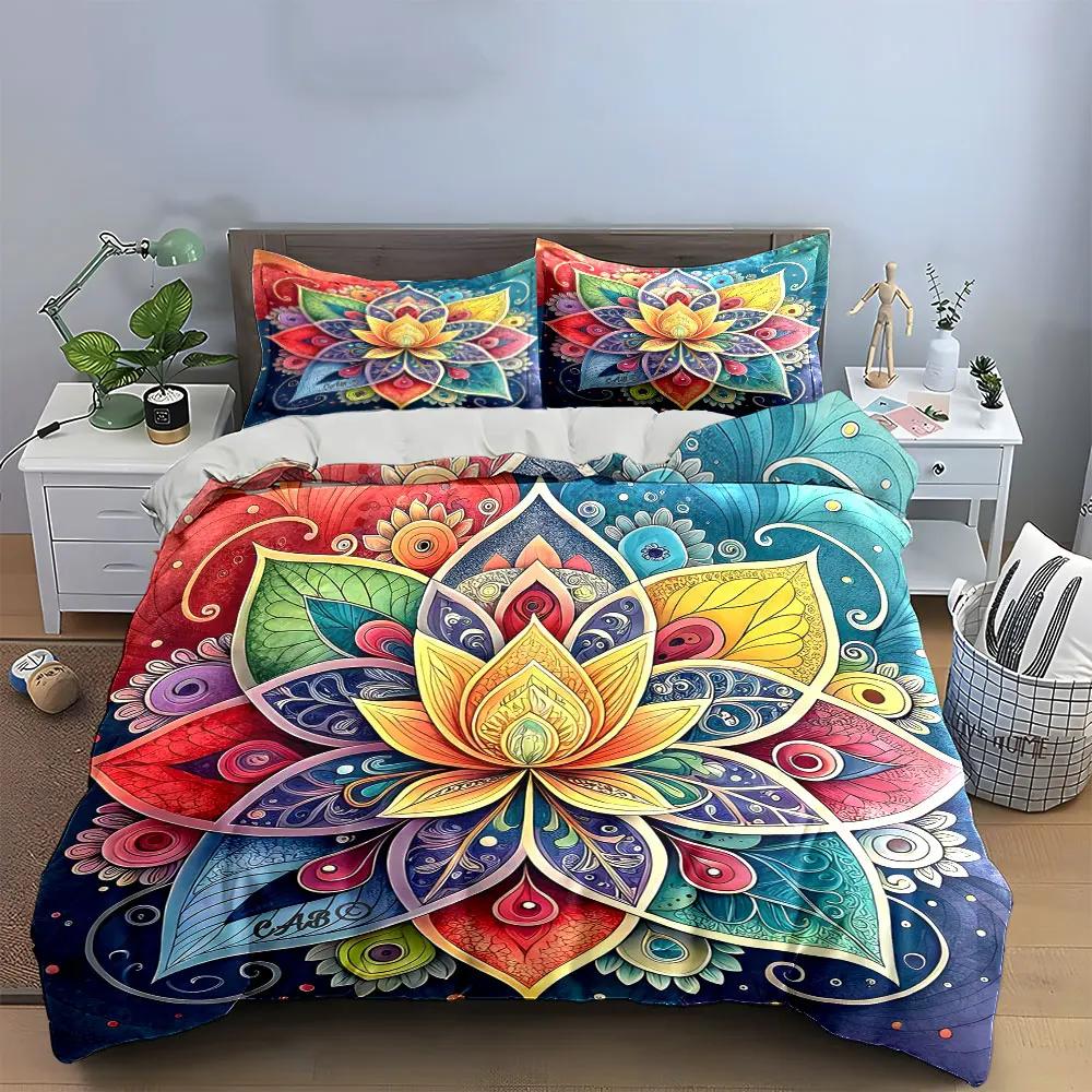 "Mandala Design Home Decor Set" Multiple sizes kid's and adults' bedroom Exquisite 3PC bedding set gift