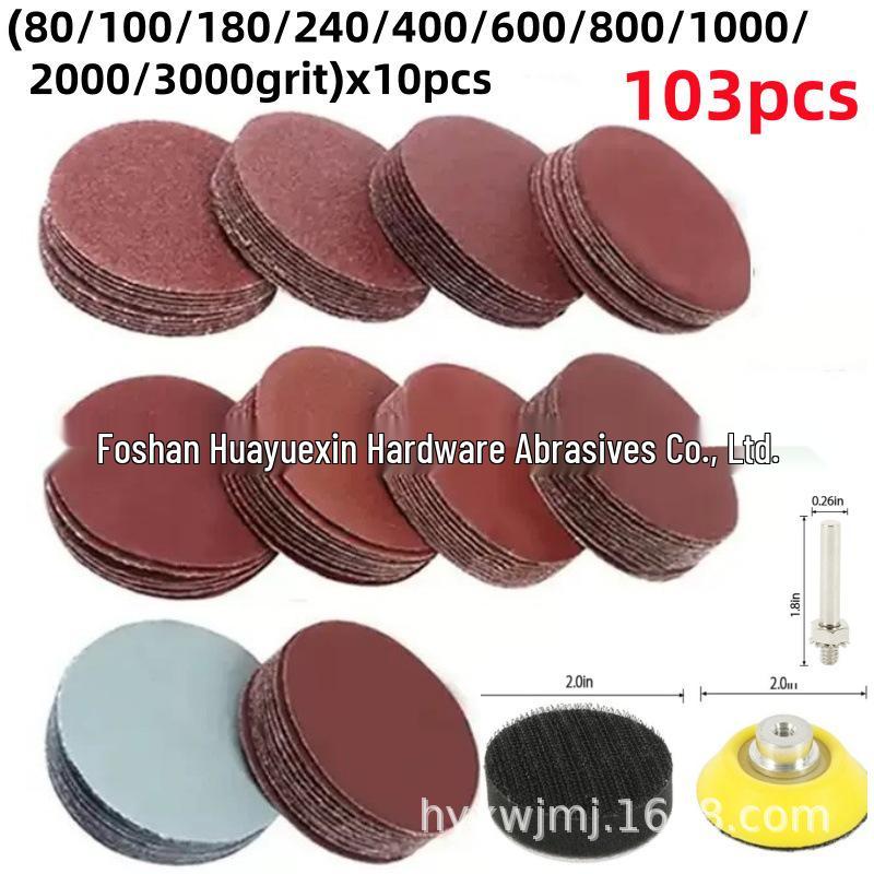 50mm Flocked Sandpaper Set, 303 Pieces (40-7000 Grit) for Metal & Wood Polishing