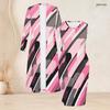 Women Plus Size Printed Two Piece Set Long Sleeve Open Front Cardigan Sleeveless Bodycon Dress