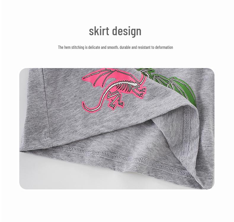 2026 Spring/Summer Children's Luminous Dinosaur T-Shirt - European & American Style