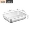 Heavy-Duty Stainless Steel Serving & BBQ Tray with Lid