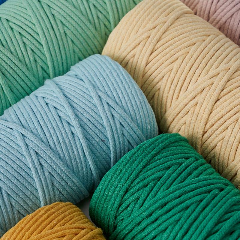 Colorful Core-Spun Cotton Rope for DIY Weaving, Tapestry, and Decorative Projects