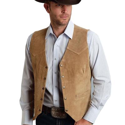 Gilet pour homme en daim coupe slim simple boutonnage décontracté western en denim 5 boutons mode classique vêtement