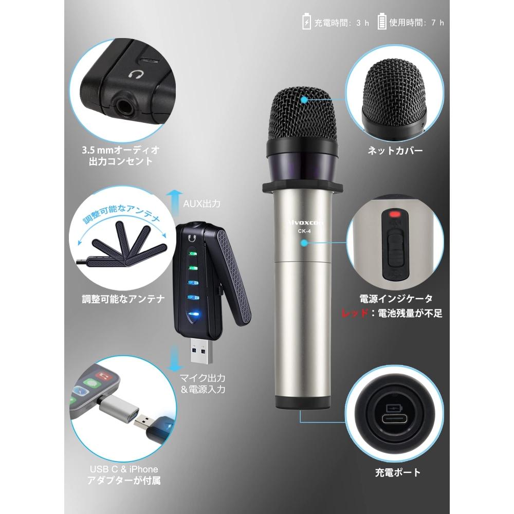 Wireless Microphone USB ALVOXCON Handheld Microphone UHF Condenser Microphone Wireless Compact Handheld Microphone ZOOM ComputerSpeakeriPhoneAndroid P