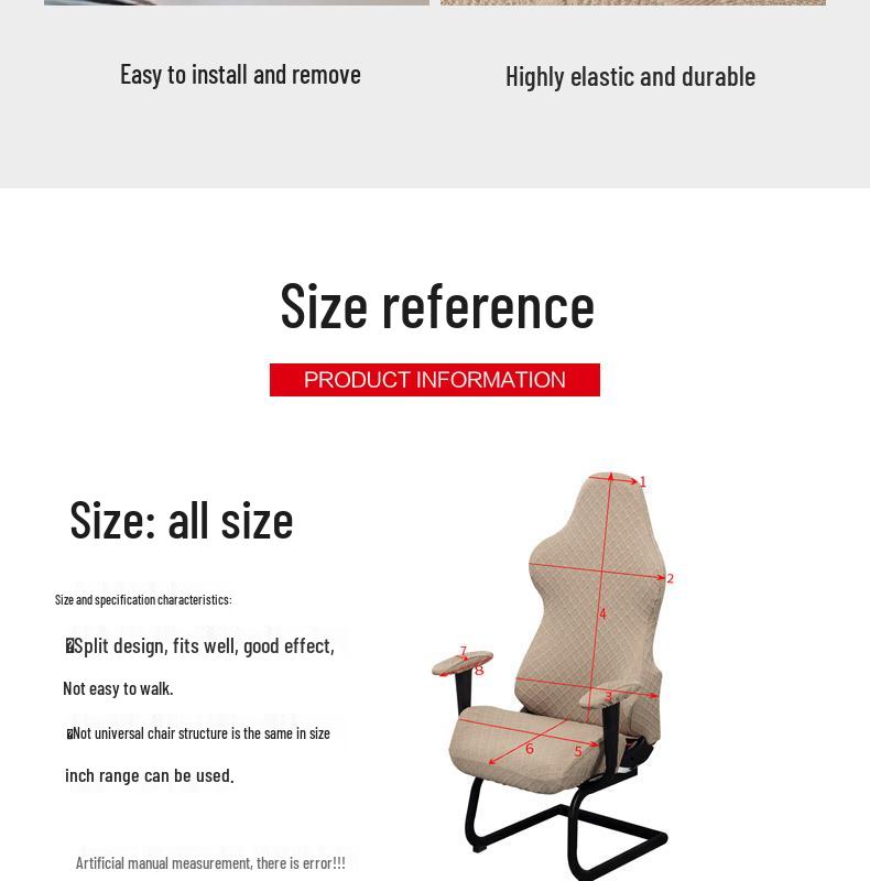 Home Internet Cafe E-sports Chair Cover with Armrest & Backrest