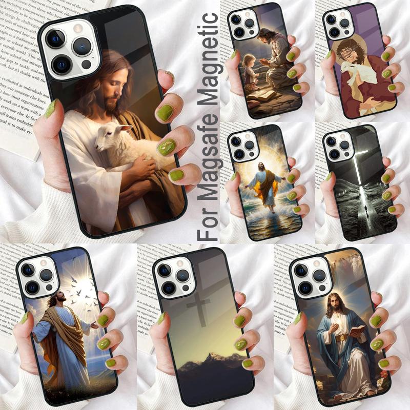 Christian Jesus Soft Phone Case for iPhone 17 Air 16e Pro max 15 Pro 13 14 Plus 11 12 MagSafe Magnetic Coque