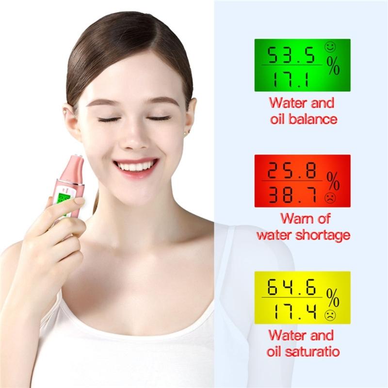 Skin Analyzer Skin Moisture Analyzer Facial Moisture Meter Skin Care Water Oil Tester Detector Portable for Women