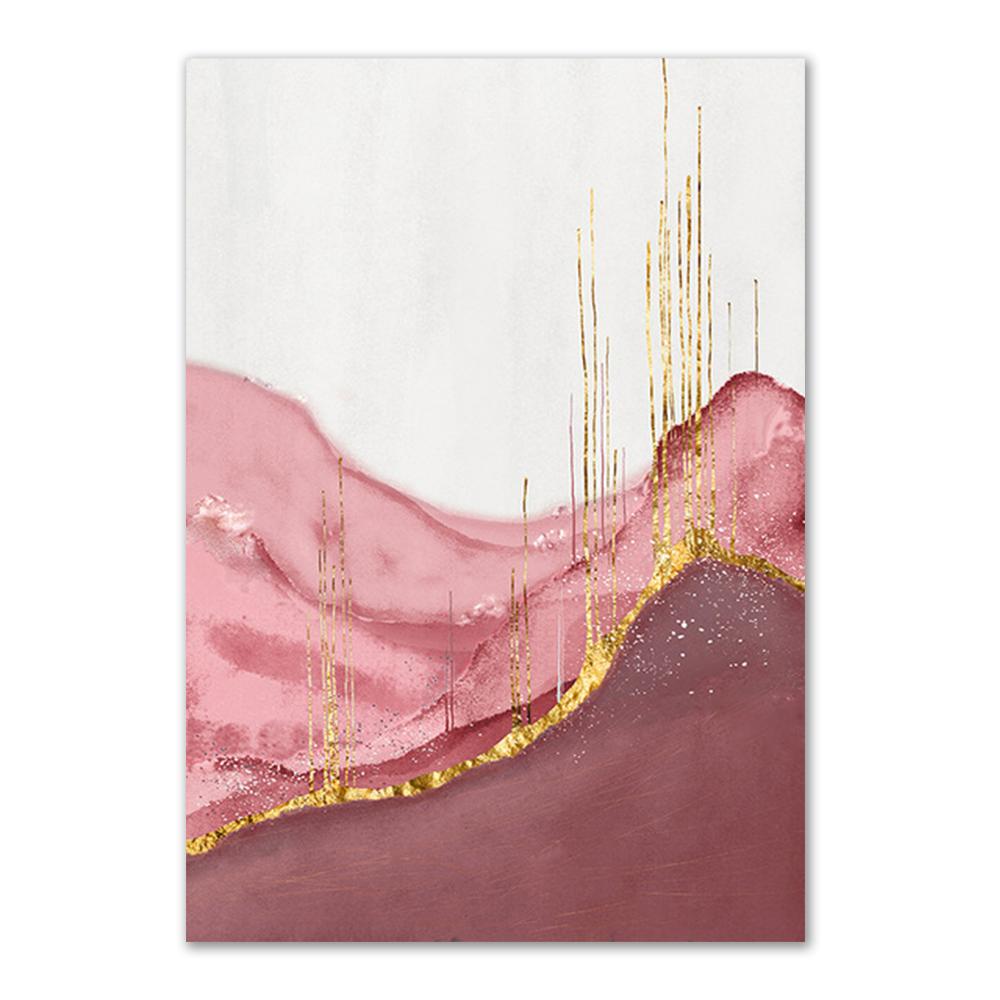 

Абстрактная золотая фольга, современные линии, розовый холст, художественные картины для гостиной, спальни, постеры и принты, настенный постер, домашний декор 21x30cm No Frame