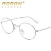 aoron Flat Mirror Metal Anti-blue Glasses Round Frame Men's and Women's Style Eye Protection Can Be Matched with Myopia Glasses