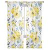 Plant Yellow Watercolor Flowers Sheer Curtains for Living Room Modern Voile Curtain Bedroom Tulle Curtains Window Drapes Decor