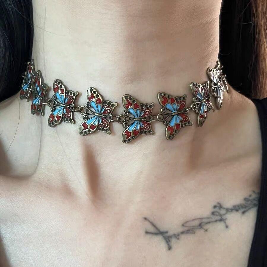 Spice Girl Y2K Sweet Cool Crystal Pearl Necklace Niche Light Luxury Design High Sense Choker Neck Chain Collarbone Chain Female