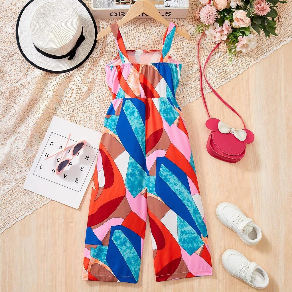 Girls Stylish Summer Thin Jumpsuit - Kids Casual One-Piece