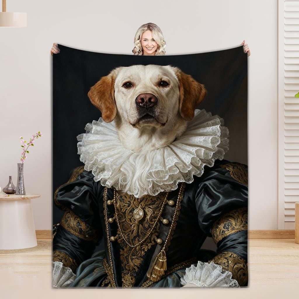 Pet Dress-Up Costume Blanket - Custom Funny Pet Outfit Photo Throw Soft Flannel Couch Decor for Pet Lovers Best Birthday Gift