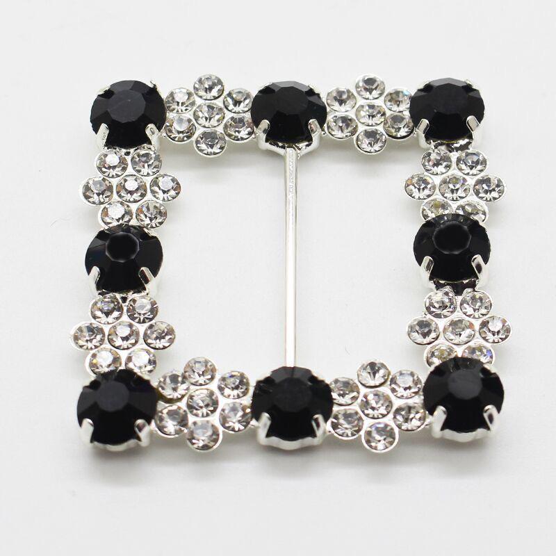 New 45X45MM 2Pcs Fashion Square Crystal Rhinestone Buckles Wedding Invitation Card Decoration DIY Hair Accessories