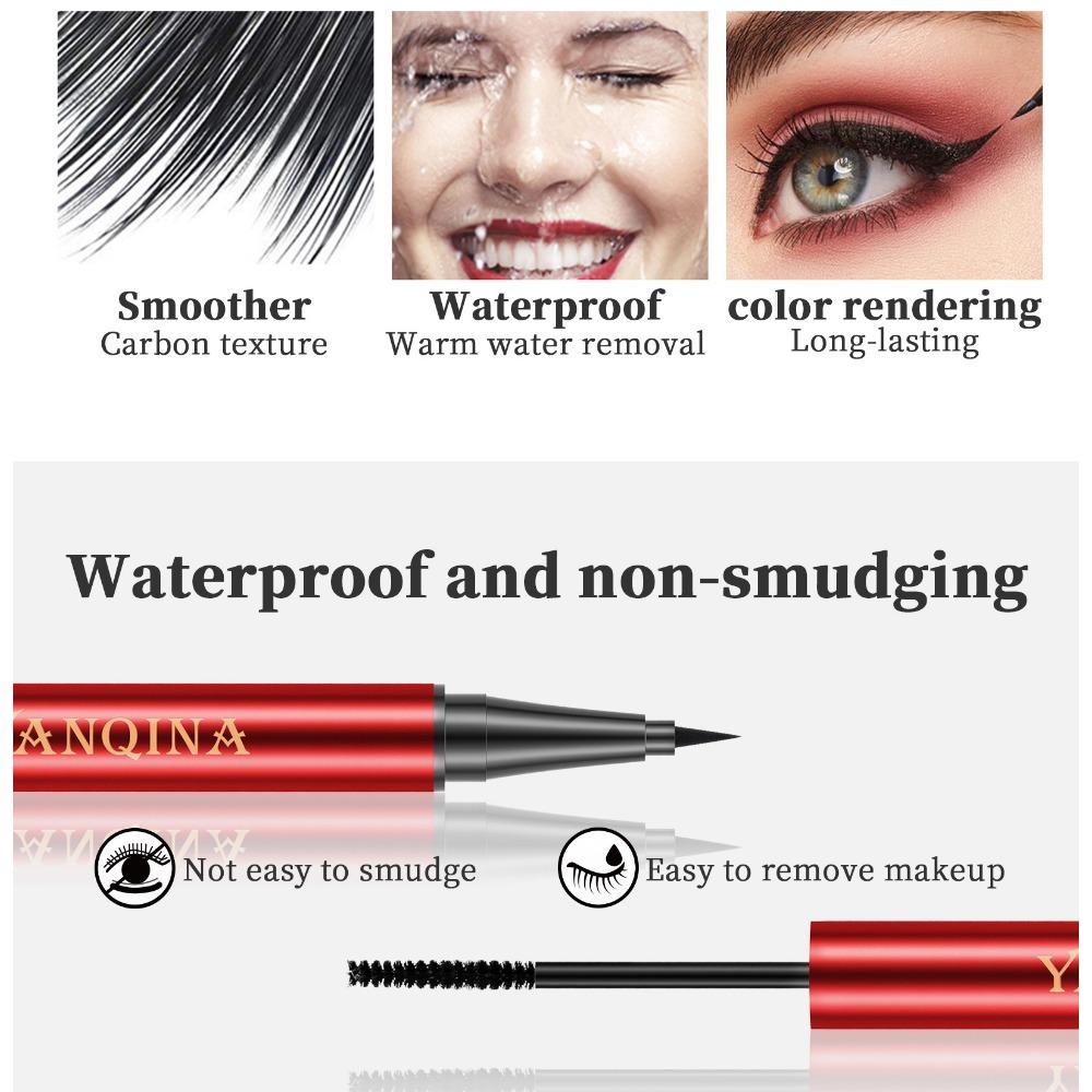 YANQINA  Double Header, One -eyed Pen -speed Dry Waterproof, Makeup Roll, Tap Fiber Long Mascara