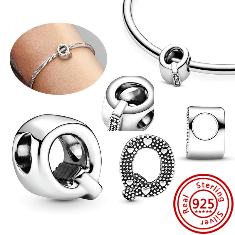 925 Sterlingová měď Čirý zirkon Třpytivé 26 písmen abecedy A-Z DIY Korálky na jméno Vhodné pro originální náramek s přívěsky Pantaro Zirkon