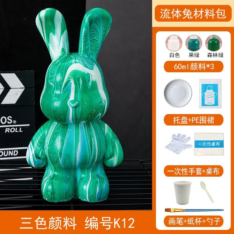 Acrylfarben-Set „Fluid Rabbit White Embryo“ für die Herstellung von handgefertigtem DIY-Spielzeug und kreativen Ornamenten – inklusive Flüssigmalerei-Set für „Fluid White Bear“.
