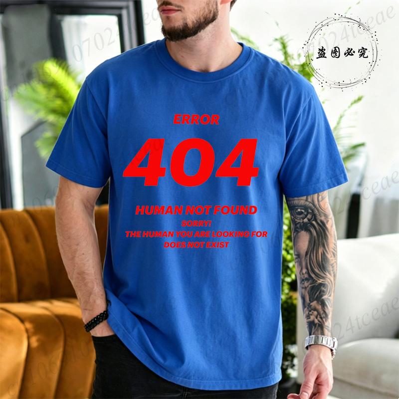 Errore 404 Huunisex Non Trovato Stampa Maglietta Per Unisex Manica Corta Tee Divertente Programmatore Geek Estate Casual Maglietta Top Unisex Unisex Regalo