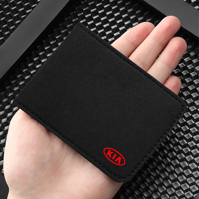 1pcs PU Leather Credit Card Case Car Driving Documents Protective Case For Kia Rio Ceed Sportage Cerato Soul Sorento K2 K5 Flip Car Accessories