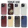 Luxury Clmj Ins Korea Dot Stripe Series Phone Case for iPhone 17 16 15 14 13 12 11 X Air Pro Max Plus Double-layer Back Cover