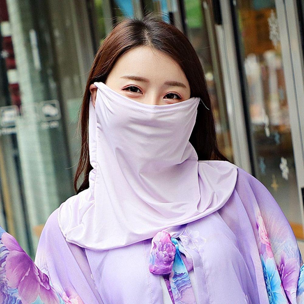 Sun UV Protection Outdoor Solid Color Sports Ice Silk Mask Face Cover Face Scarves Neck Scarf